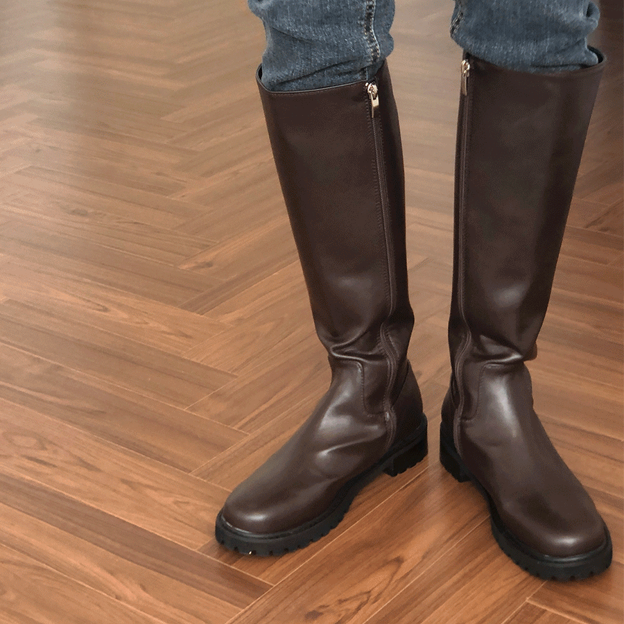 그리드 롱 부츠 2color