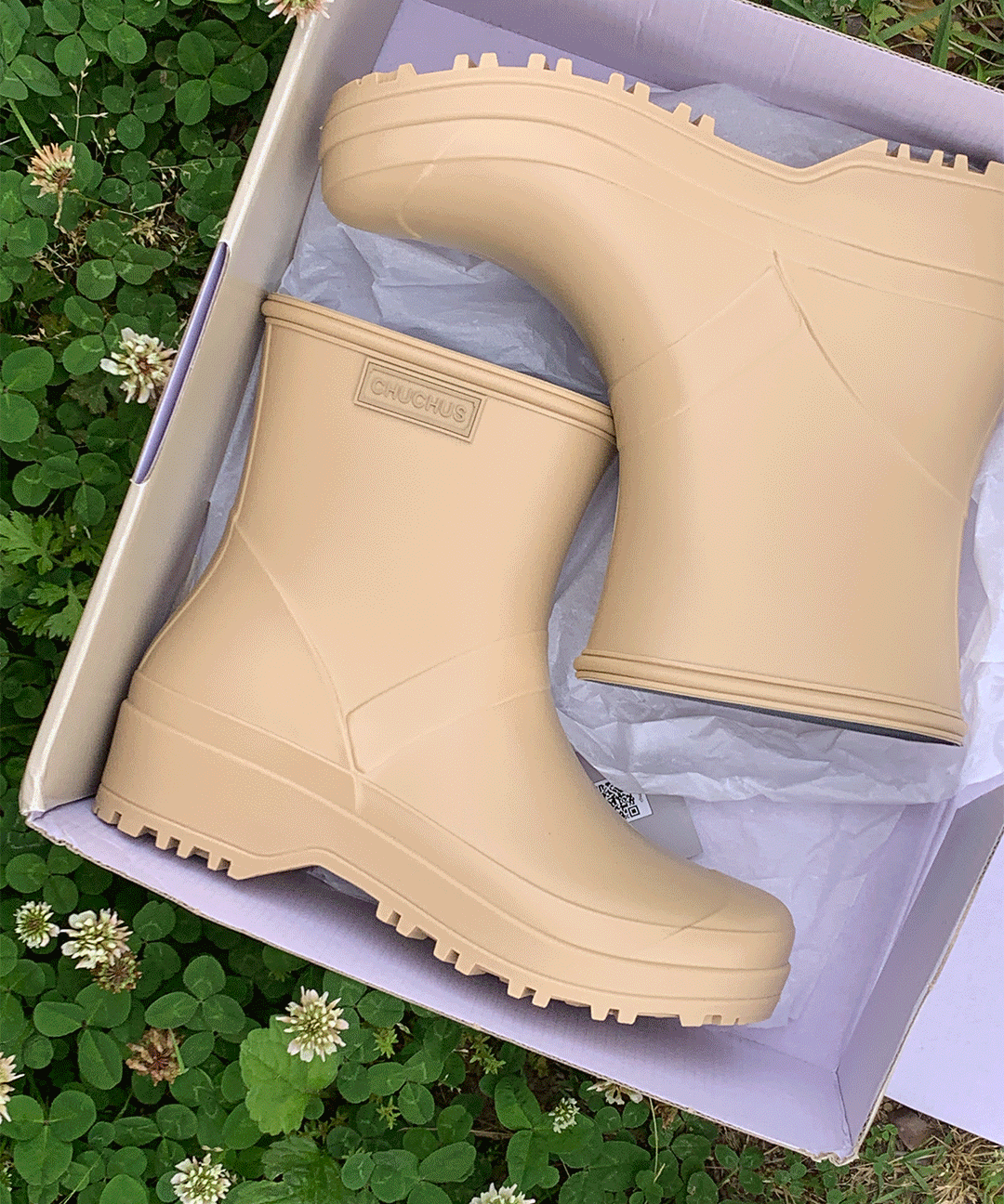 [국내생산] 노들 숏 앵클 레인부츠