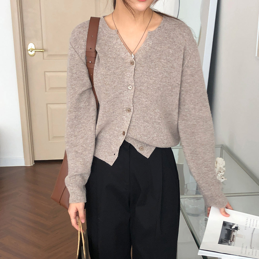 넷피 트임 캐시 라운드 가디건 4color